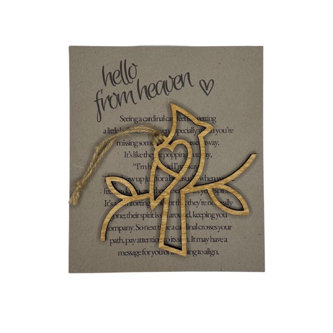 Hello From Heaven Cardinal Ornament | Holiday Gift | Memorial Ornament