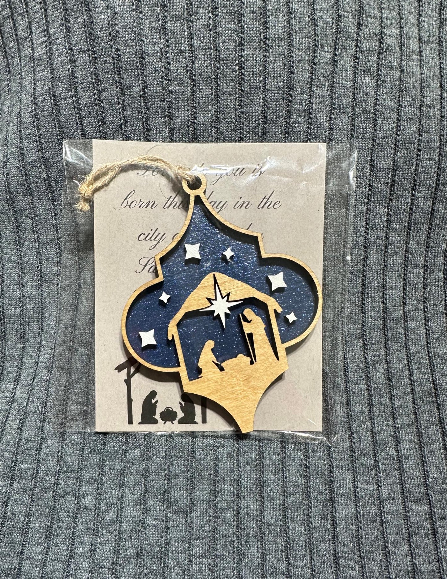 Religious Nativity Scene Christmas Ornament | Manger Scene