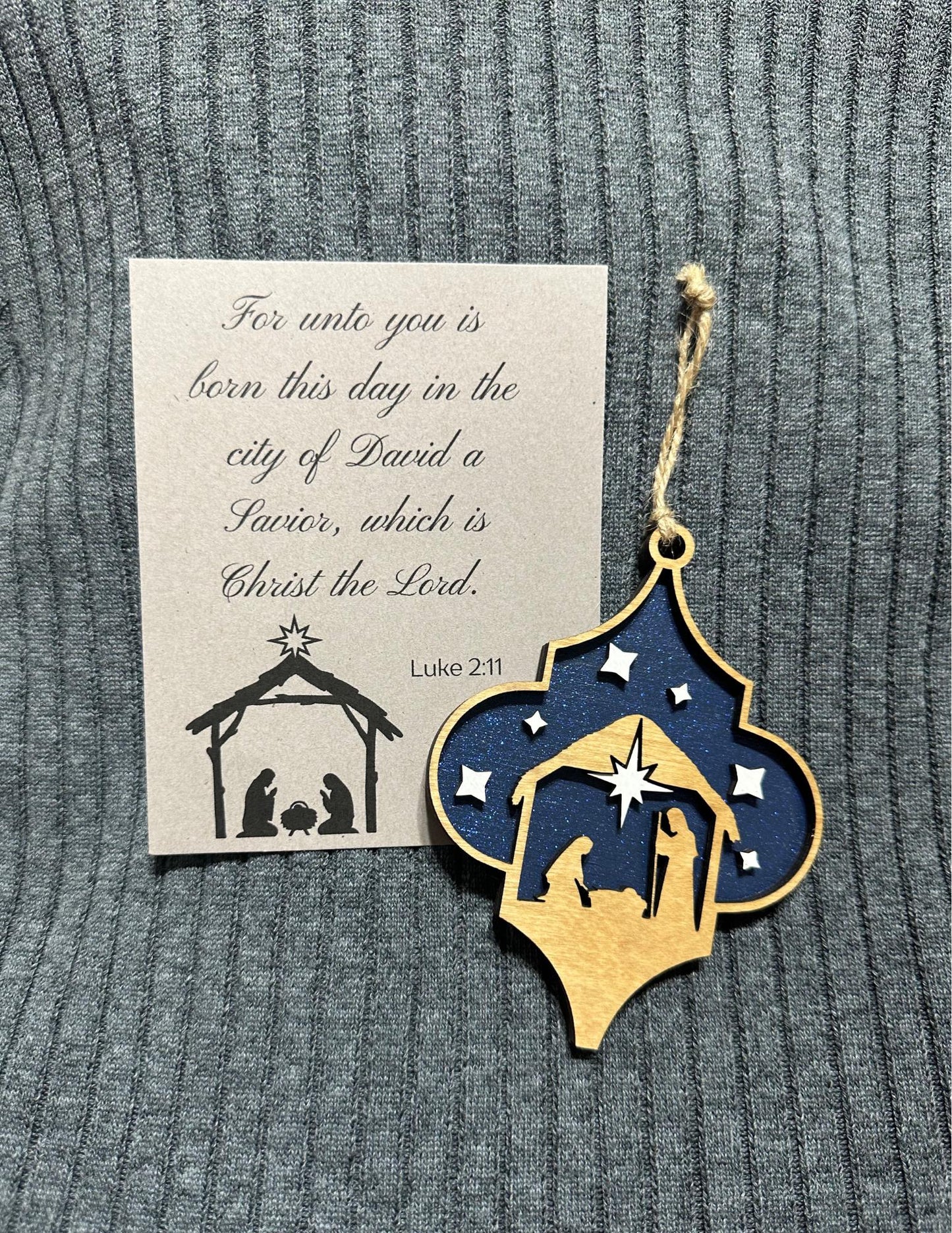 Religious Nativity Scene Christmas Ornament | Manger Scene