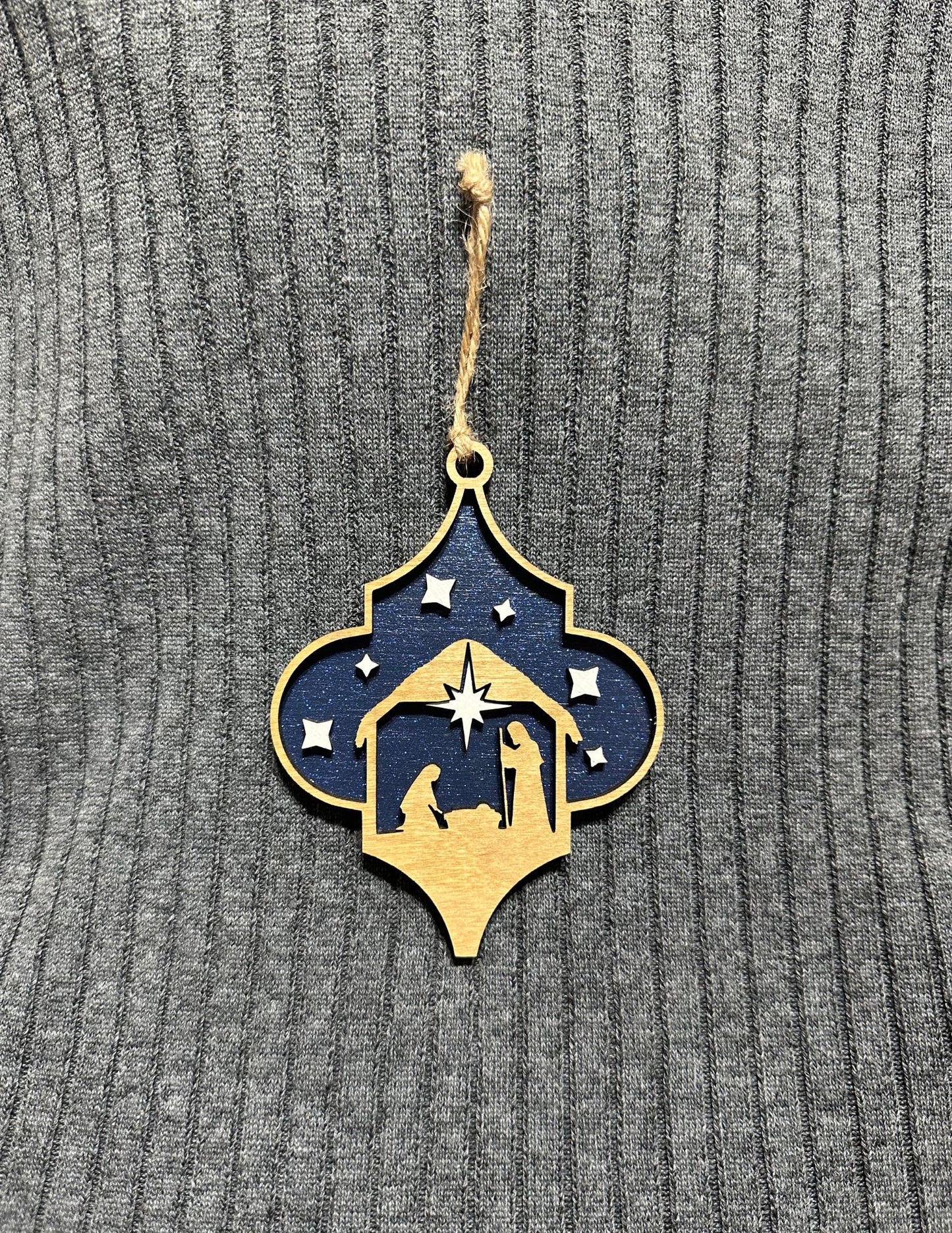 Religious Nativity Scene Christmas Ornament | Manger Scene