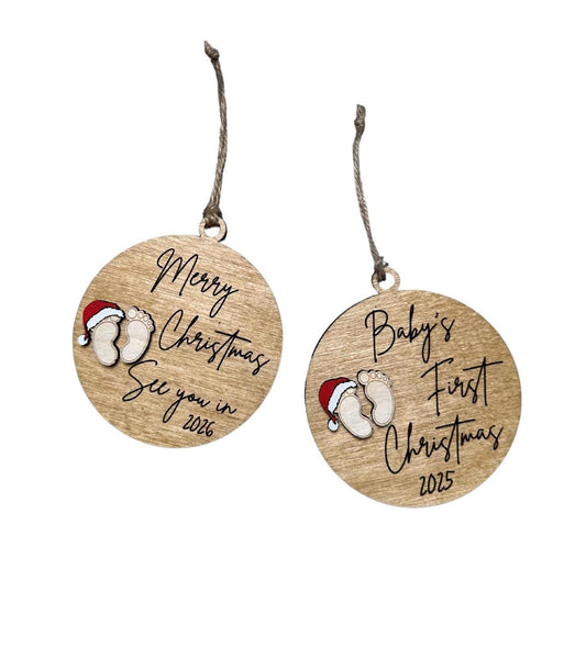 Baby’s First Christmas Ornament | Merry Christmas 2025 | Grandparents Gift | New Baby Gift for New Mom and Dad