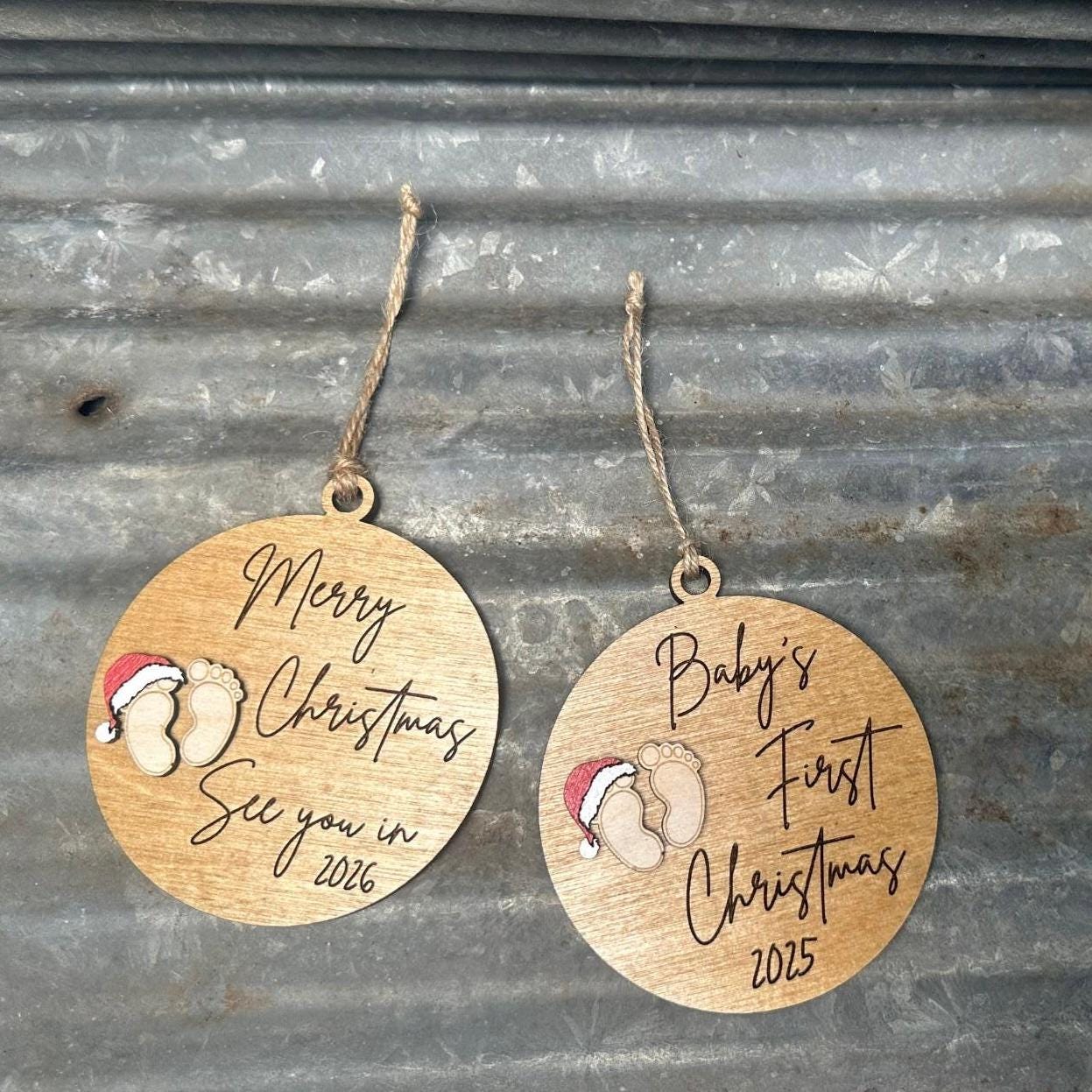 Baby Announcement Ornament | Merry Christmas See You in 2026 | Baby First Christmas 2025 | Grandparents Gift | Expecting Baby Gift