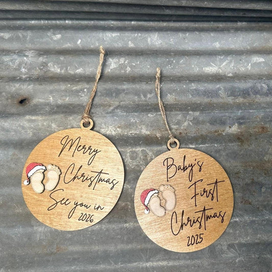 Baby Announcement Ornament | Merry Christmas See You in 2026 | Baby First Christmas 2025 | Grandparents Gift | Expecting Baby Gift