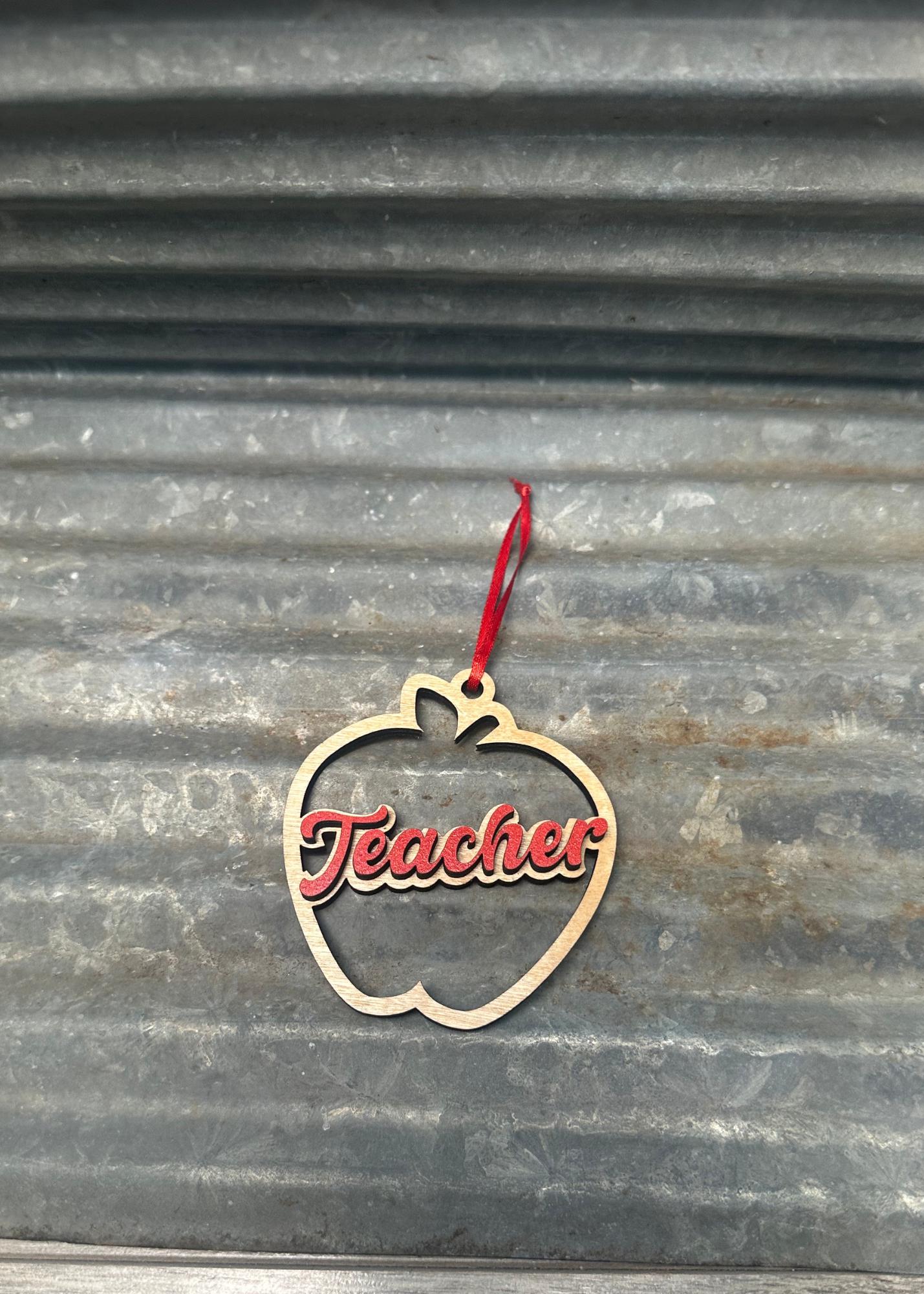 Sentimental Teacher Ornament | Christmas Gift | Wooden Holiday Present From Students