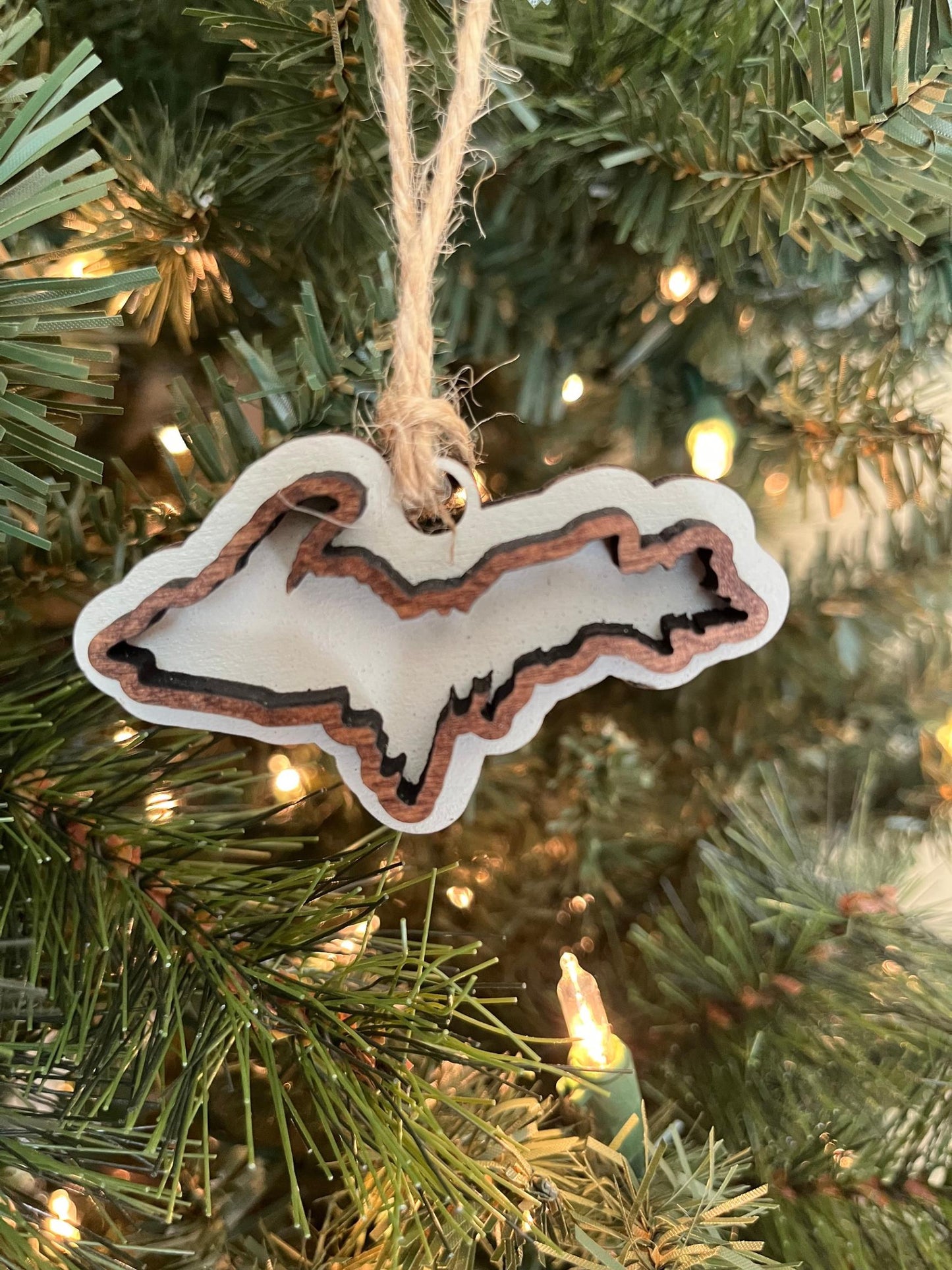 Upper Peninsula UP State Christmas Ornament | Michigan US Holiday Present