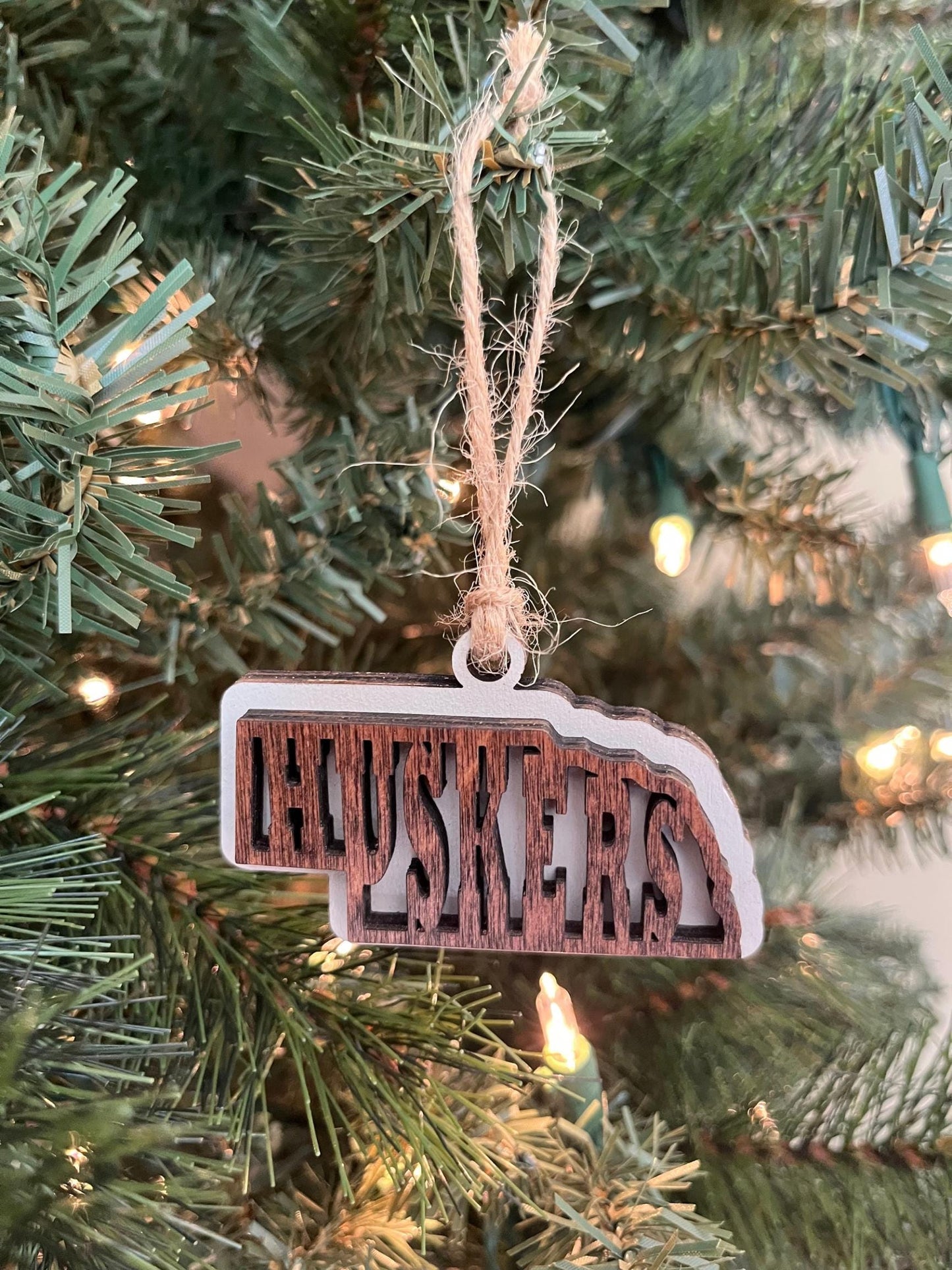 Nebraska Huskers College NE State Holiday Christmas Ornament Gift Tag