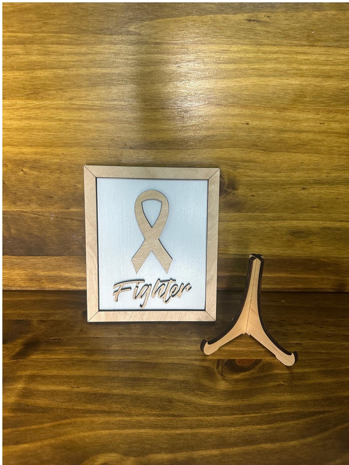 Cancer Ribbon Wooden Signs | Memorial and Keepsake| Breast Cancer Fighter