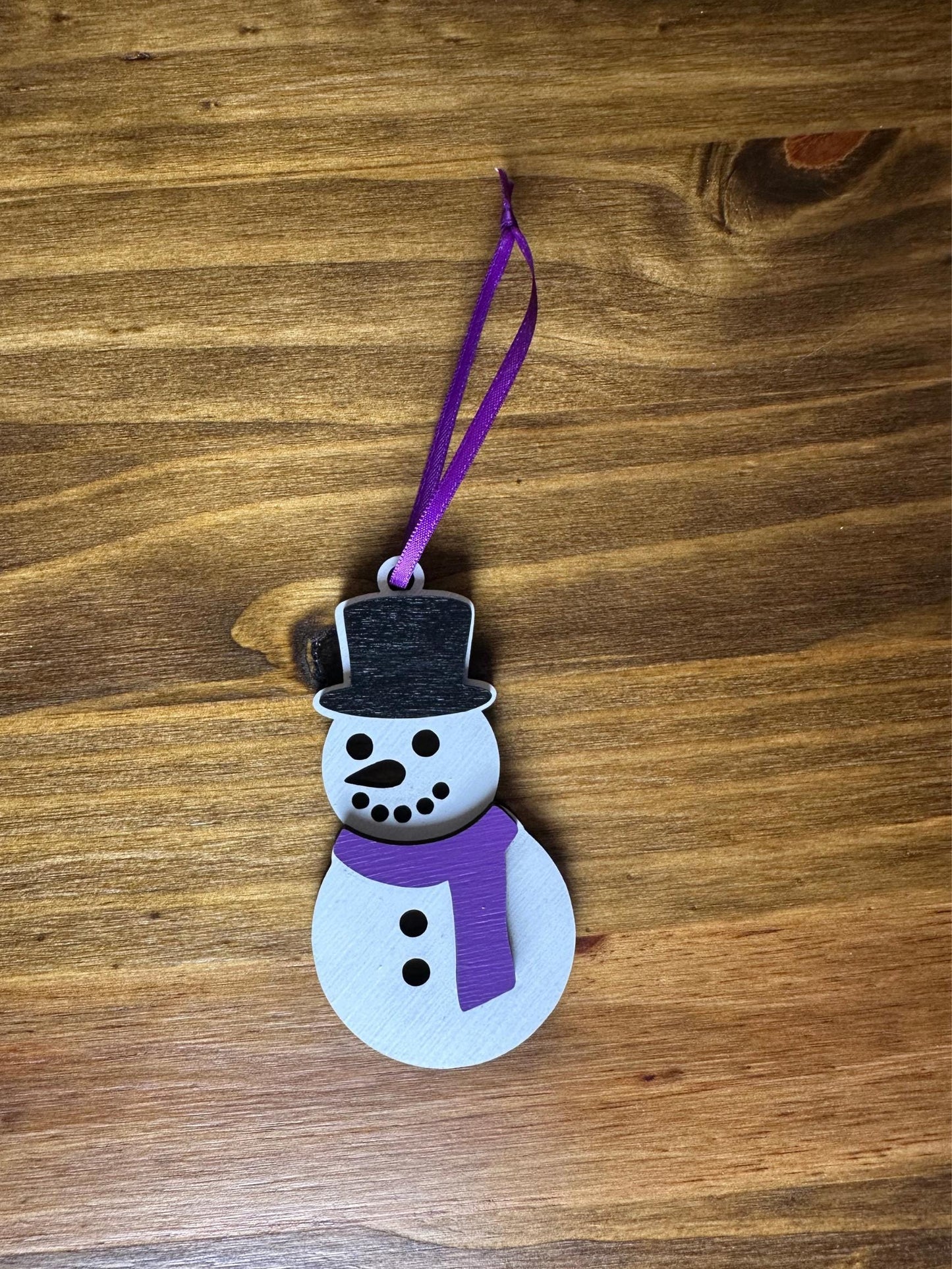 Snowman Christmas Ornaments | Colorful Wooden Gift | Holiday Present