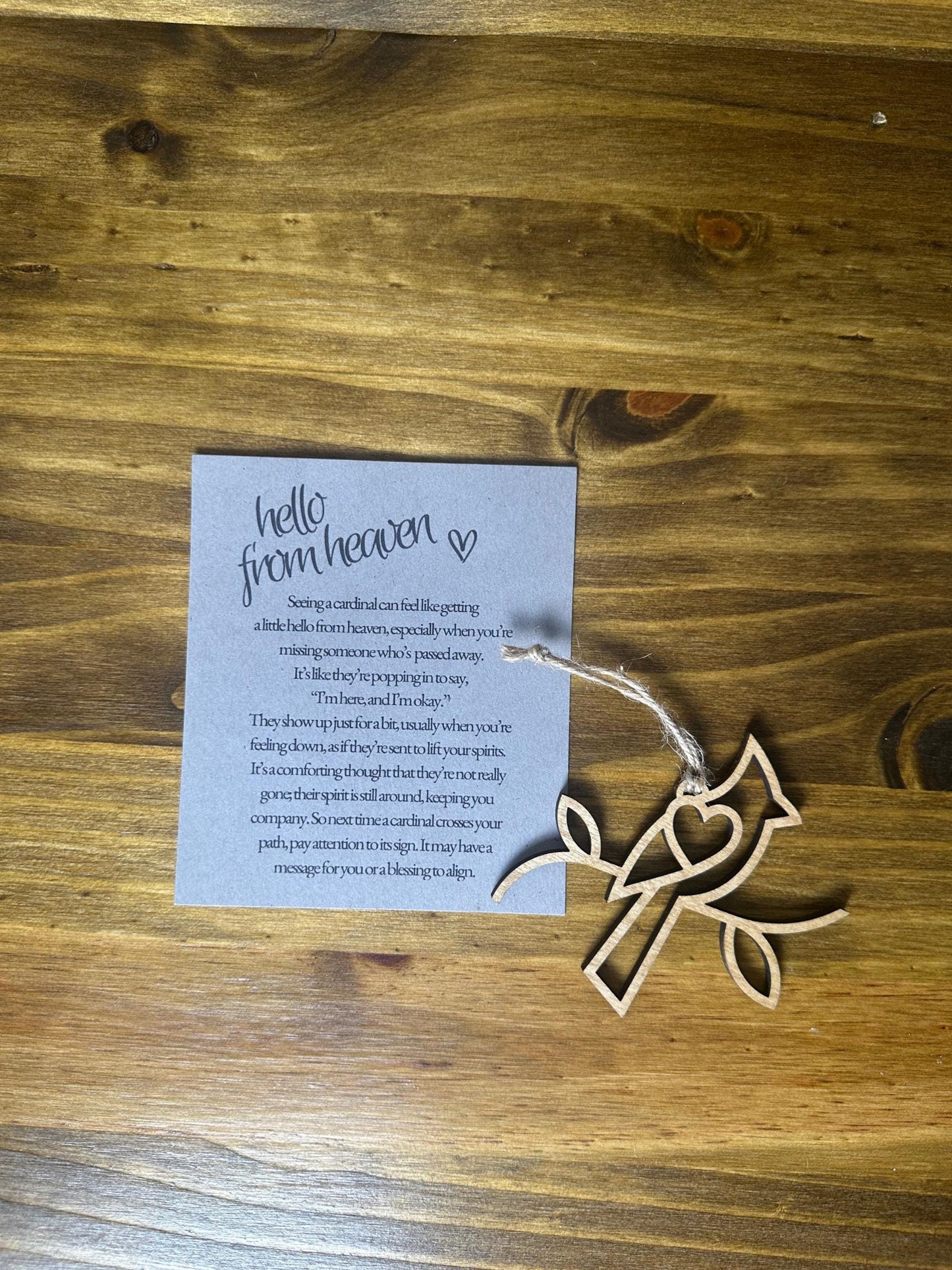 Hello From Heaven Cardinal Ornament | Holiday Gift | Memorial Ornament