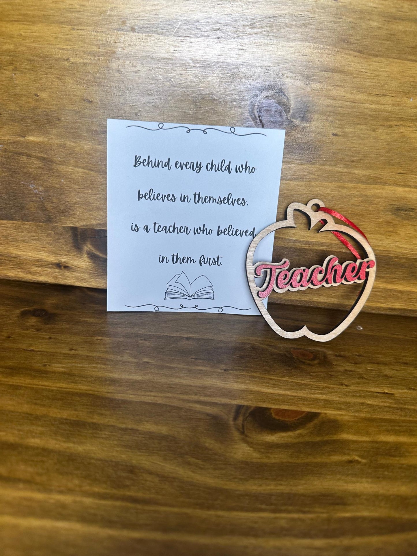 Sentimental Teacher Ornament | Christmas Gift | Wooden Holiday Present From Students