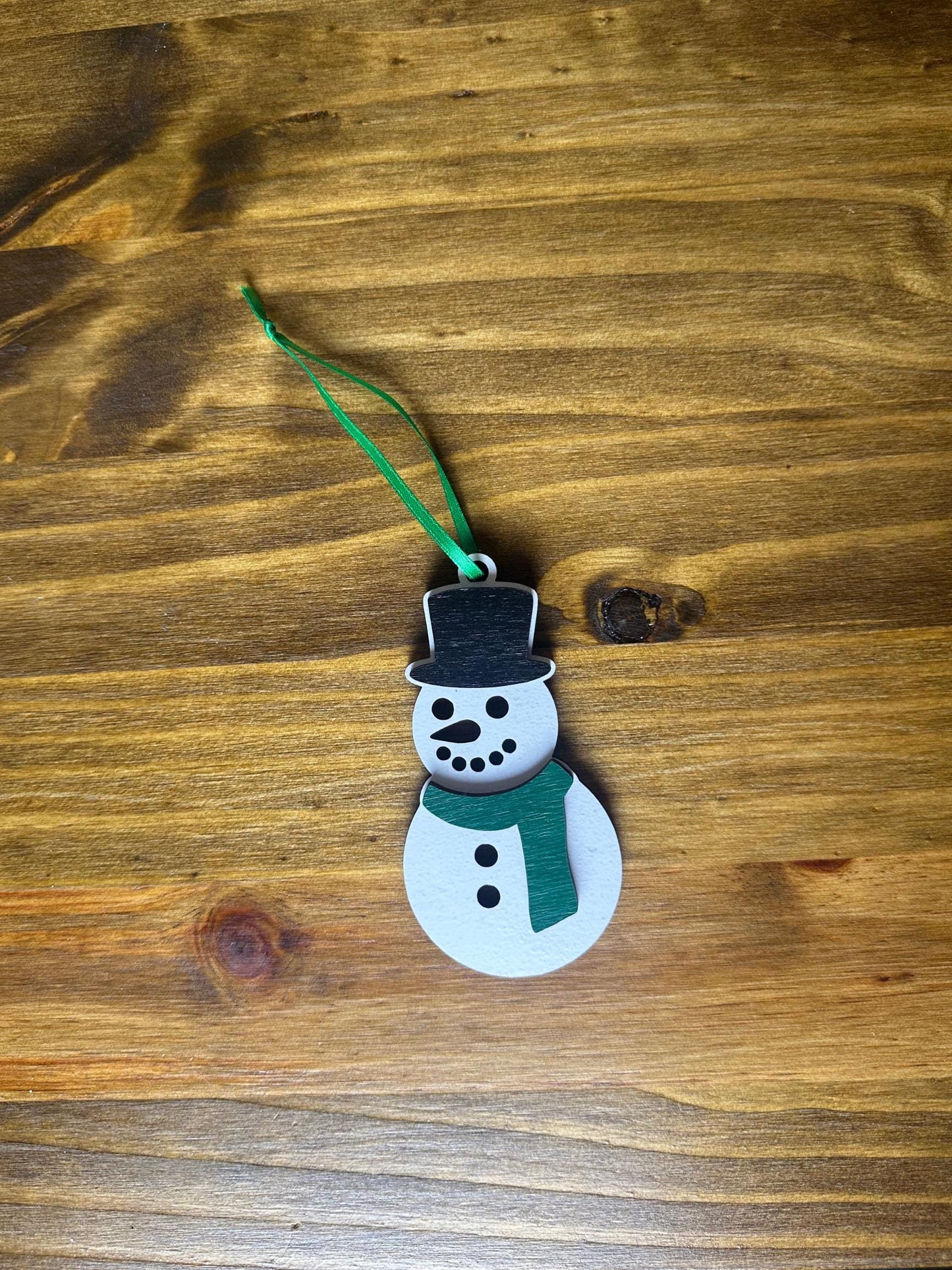 Snowman Christmas Ornaments | Colorful Wooden Gift | Holiday Present