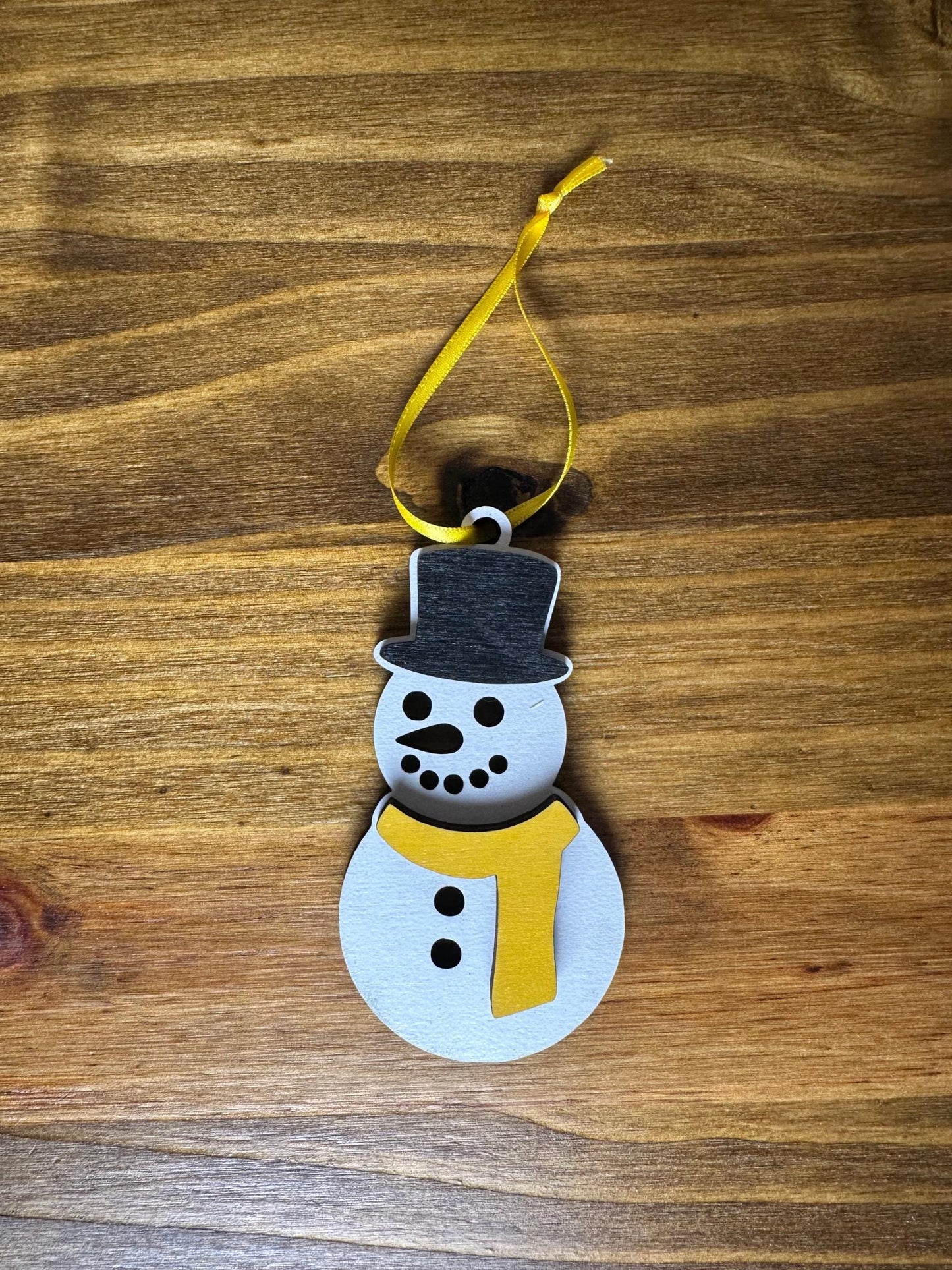 Snowman Christmas Ornaments | Colorful Wooden Gift | Holiday Present