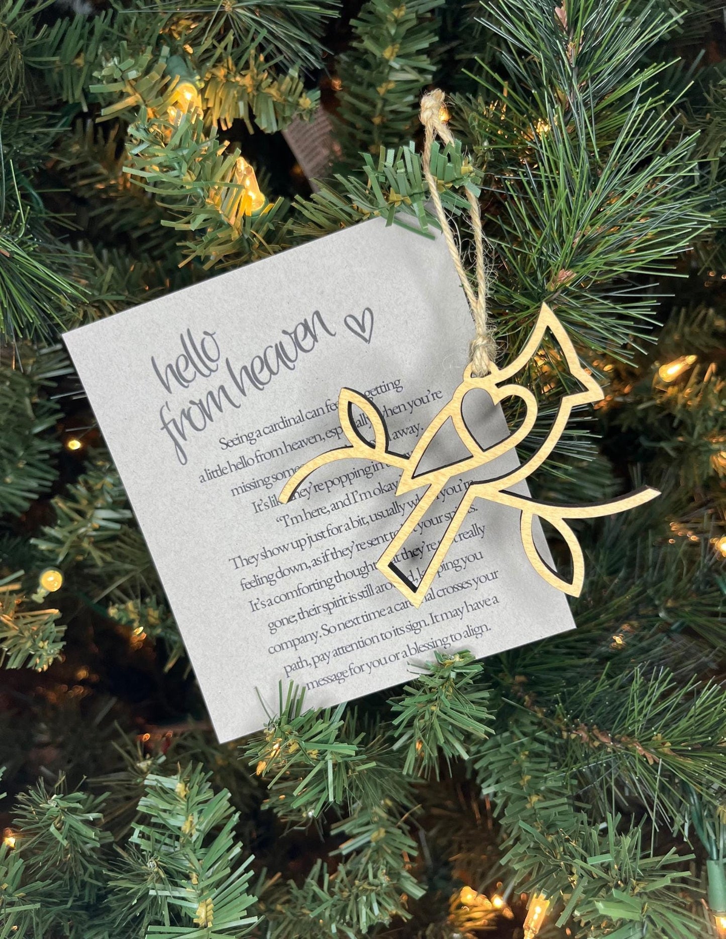 Hello From Heaven Cardinal Ornament | Holiday Gift | Memorial Ornament