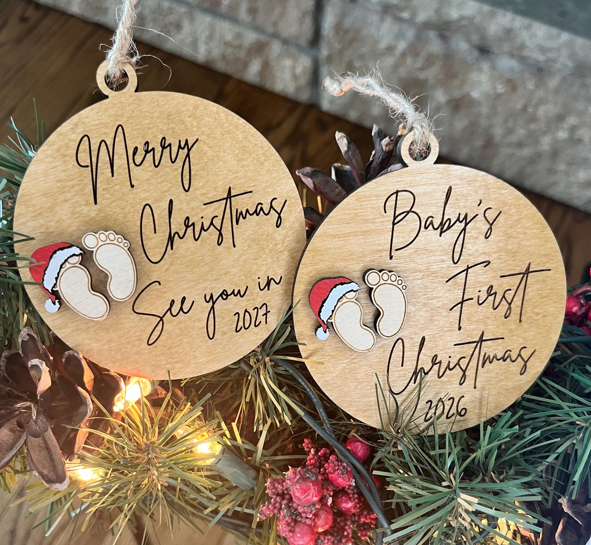 Baby Announcement Ornament | Merry Christmas See You in 2027 | Baby First Christmas 2026 | Grandparents Gift | Expecting Baby Gift