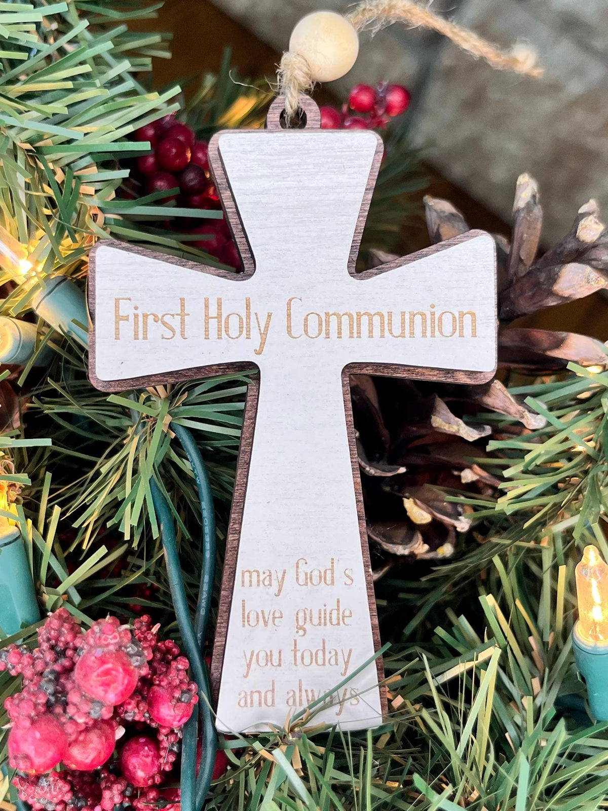 Cross Ornaments | Baptism Gift | Sentimental Communion Present | Confirmation Holiday