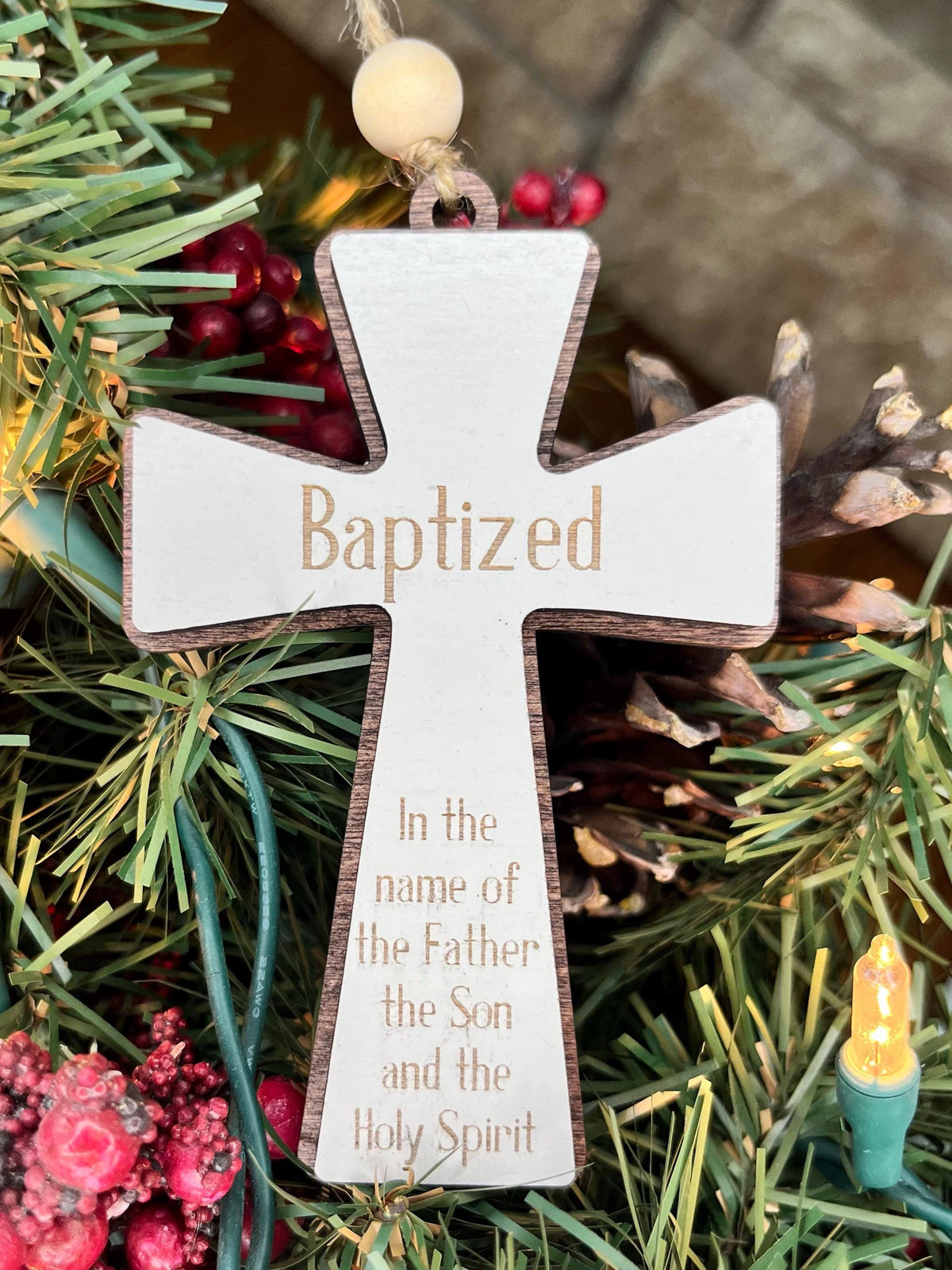 Cross Ornaments | Baptism Gift | Sentimental Communion Present | Confirmation Holiday